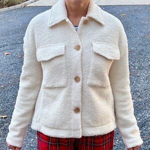 Banana Republic Cream Teddy Sherpa Jacket